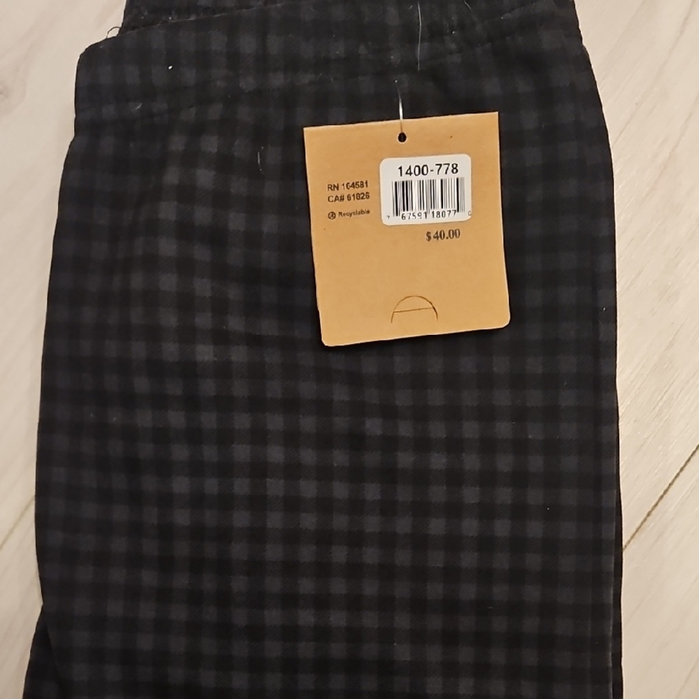 Women’s Black and Charcoal Checked Leggings M/L